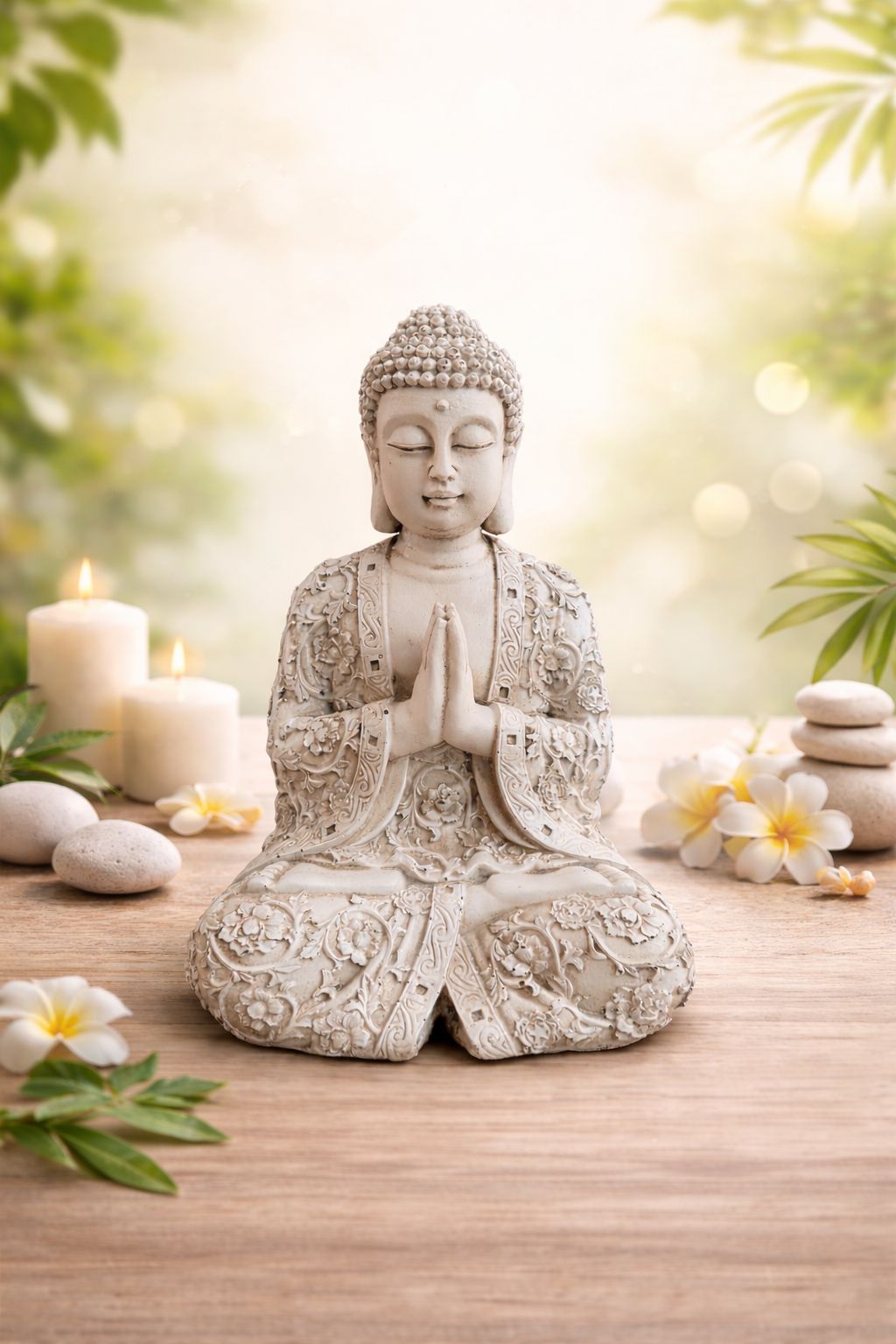 Buda Rezando con Flores